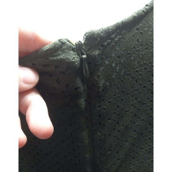 Maurices Size Large Eyelet Fit and Flare Midi Sleeveless Dress Underlay Olive - Picture 4 of 8